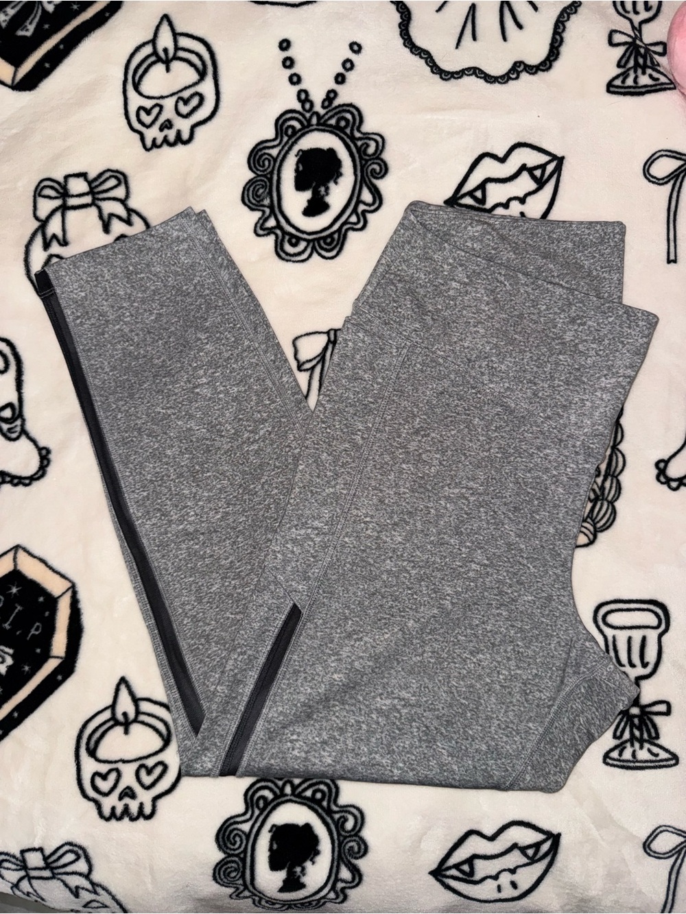 PINK Victoria's Secret Gray Active Leggings with Side Zipper Detail